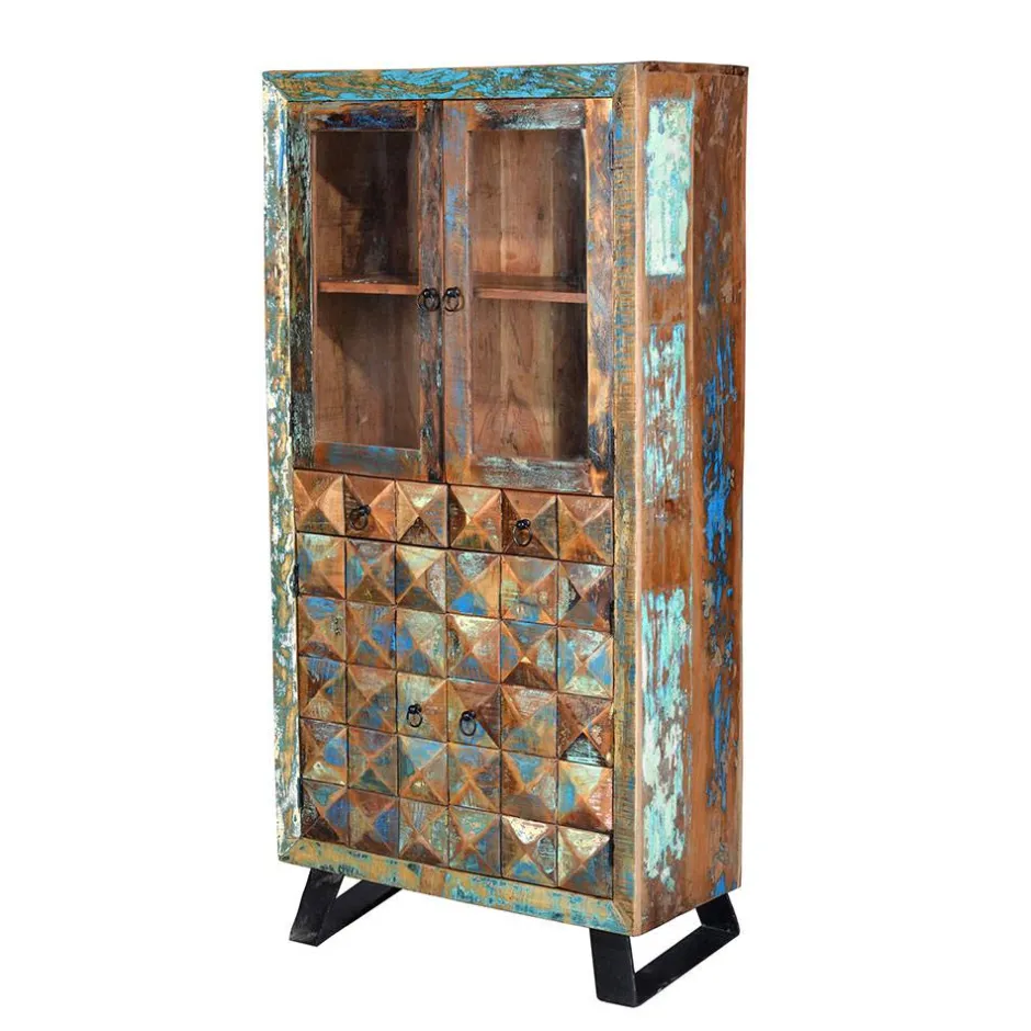 Shabby Design Vitrine aus Recyclingholz - Zeremonia^Wohnen Hot