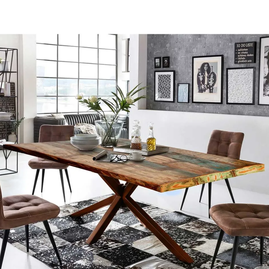 Shabby Designtisch aus Recyclingholz Bunt - Montesa^Wohnen New