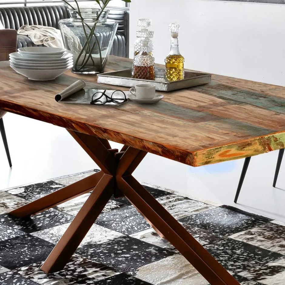 Shabby Designtisch aus Recyclingholz Bunt - Montesa^Wohnen New