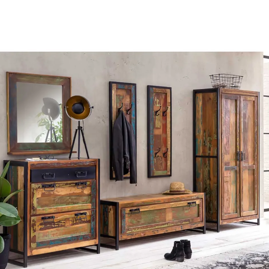 Shabby Garderobenmöbel aus Massivholz - Ensley (sechsteilig)^Wohnen New