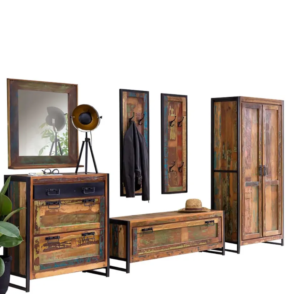 Shabby Garderobenmöbel aus Massivholz - Ensley (sechsteilig)^Wohnen New