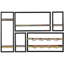 Wohnen Shabby Hängeregale inkl Flaschenregal - Jamaica (fünfteilig)