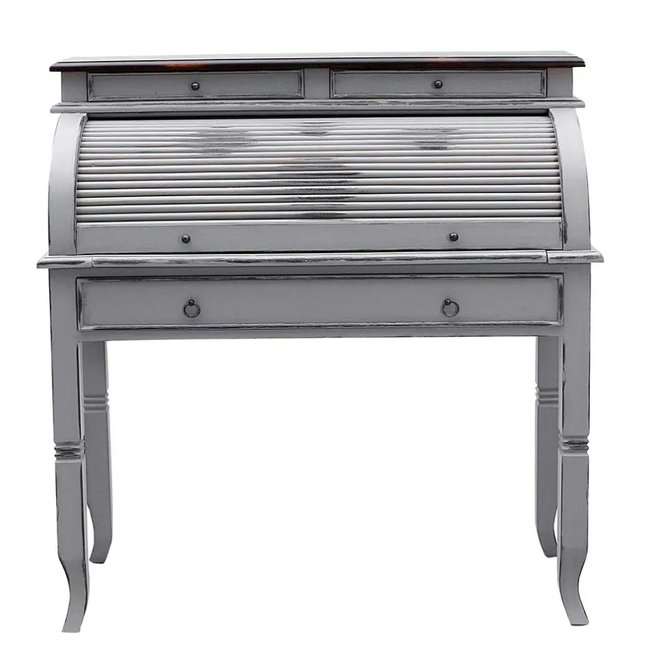 Wohnen Shabby Sekretär Islando in Grau und Dunkelbraun