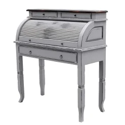 Wohnen Shabby Sekretär Islando in Grau und Dunkelbraun