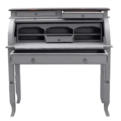 Wohnen Shabby Sekretär Islando in Grau und Dunkelbraun