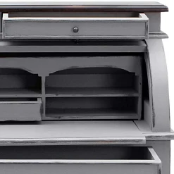 Wohnen Shabby Sekretär Islando in Grau und Dunkelbraun