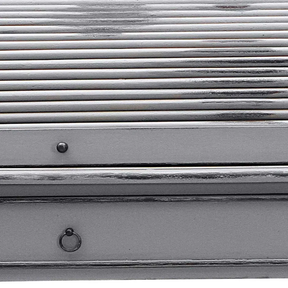 Wohnen Shabby Sekretär Islando in Grau und Dunkelbraun