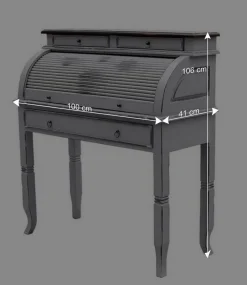 Wohnen Shabby Sekretär Islando in Grau und Dunkelbraun