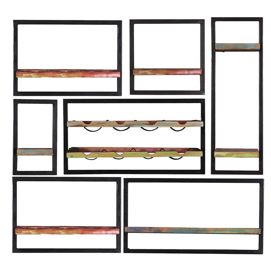 Shabby Wandregale mit Flaschenablage - Jamaica (siebenteilig)^Wohnen New