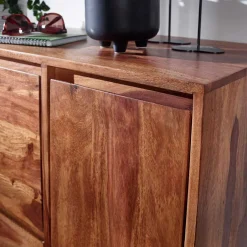 Sheesham Schuhschrank mit Bügelgestell - Elmin^Wohnen Discount