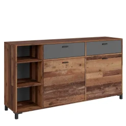Wohnen Sideboard in Altholz Optik & Anthrazit - Bosco