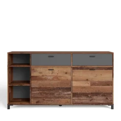 Wohnen Sideboard in Altholz Optik & Anthrazit - Bosco