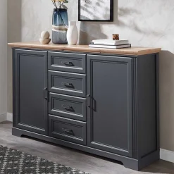 Sideboard in Dunkelgrau und Eiche - Joe^Wohnen Discount