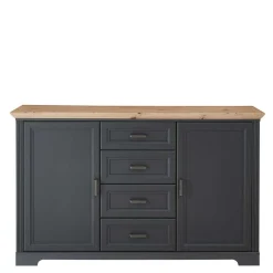 Sideboard in Dunkelgrau und Eiche - Joe^Wohnen Discount