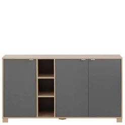 Wohnen Sideboard in Eiche Hell NB & Dunkelgrau - Dranico
