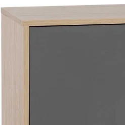 Wohnen Sideboard in Eiche Hell NB & Dunkelgrau - Dranico