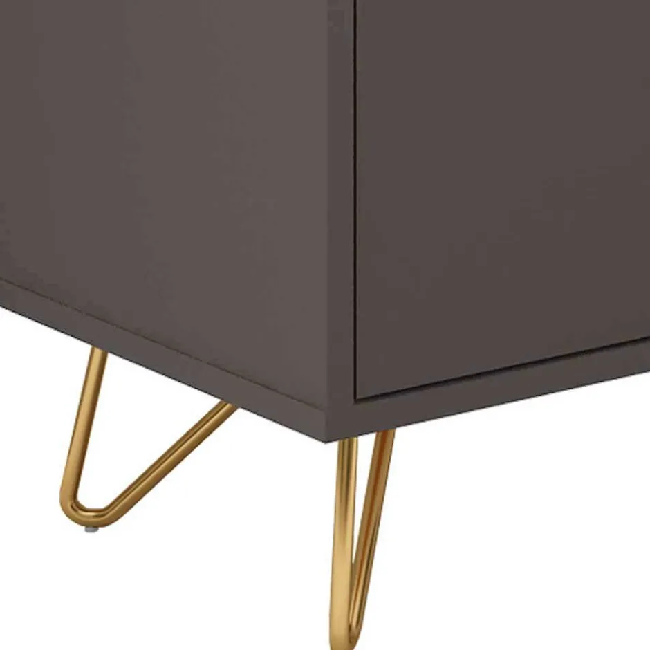 Wohnen Sideboard in Grau & Gold - Tajibo