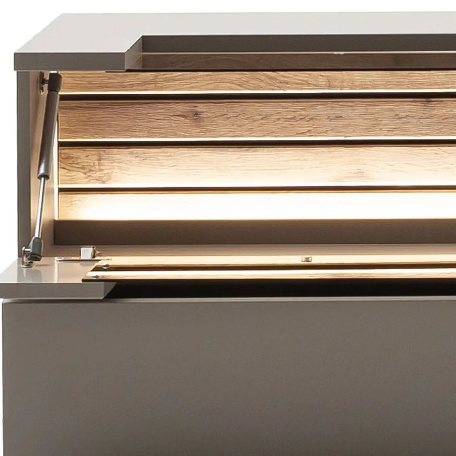 Sideboard in Grau mit Wildeiche - Teorina^Wohnen Discount