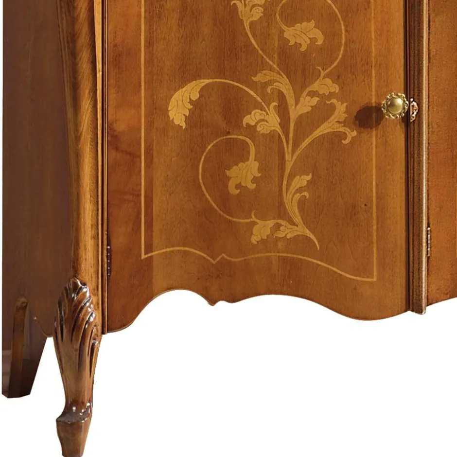 Wohnen Sideboard in Nussbaum mit Ranken Dekor - Carlenna
