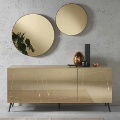 Wohnen Sideboard in Taupe und Bronze Spiegelglas - Lotivera