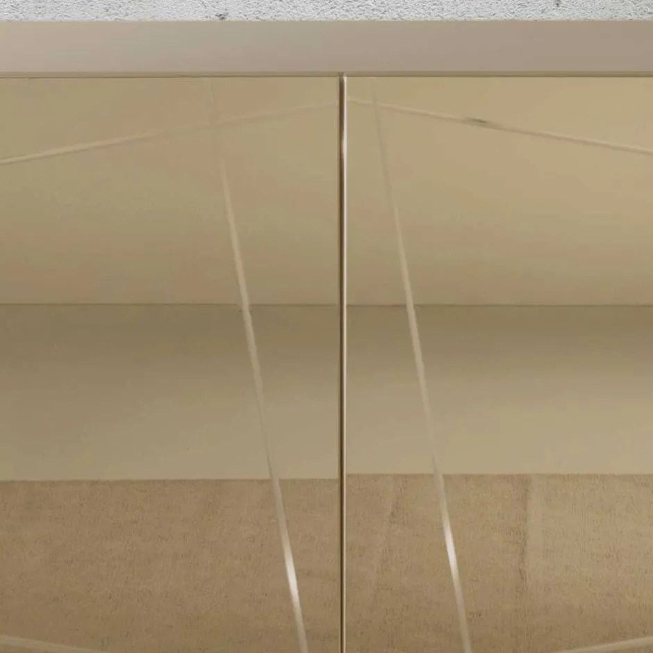 Wohnen Sideboard in Taupe und Bronze Spiegelglas - Lotivera