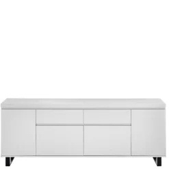 Wohnen Sideboard in Weiß mit Schwarz - Atela