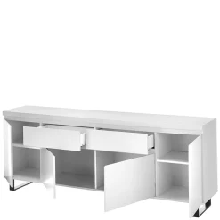 Wohnen Sideboard in Weiß mit Schwarz - Atela