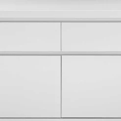 Wohnen Sideboard in Weiß mit Schwarz - Atela