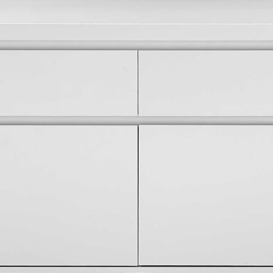 Wohnen Sideboard in Weiß mit Schwarz - Atela