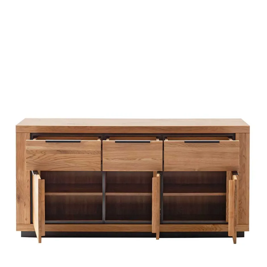 Wohnen Sideboard in Wildeiche mit Schwarz - Vlacoma