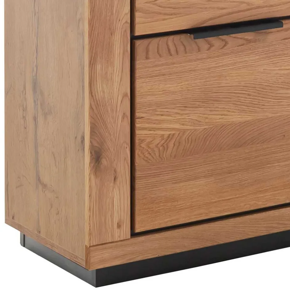 Wohnen Sideboard in Wildeiche mit Schwarz - Vlacoma