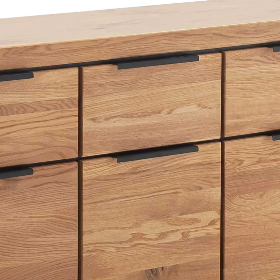Wohnen Sideboard in Wildeiche mit Schwarz - Vlacoma