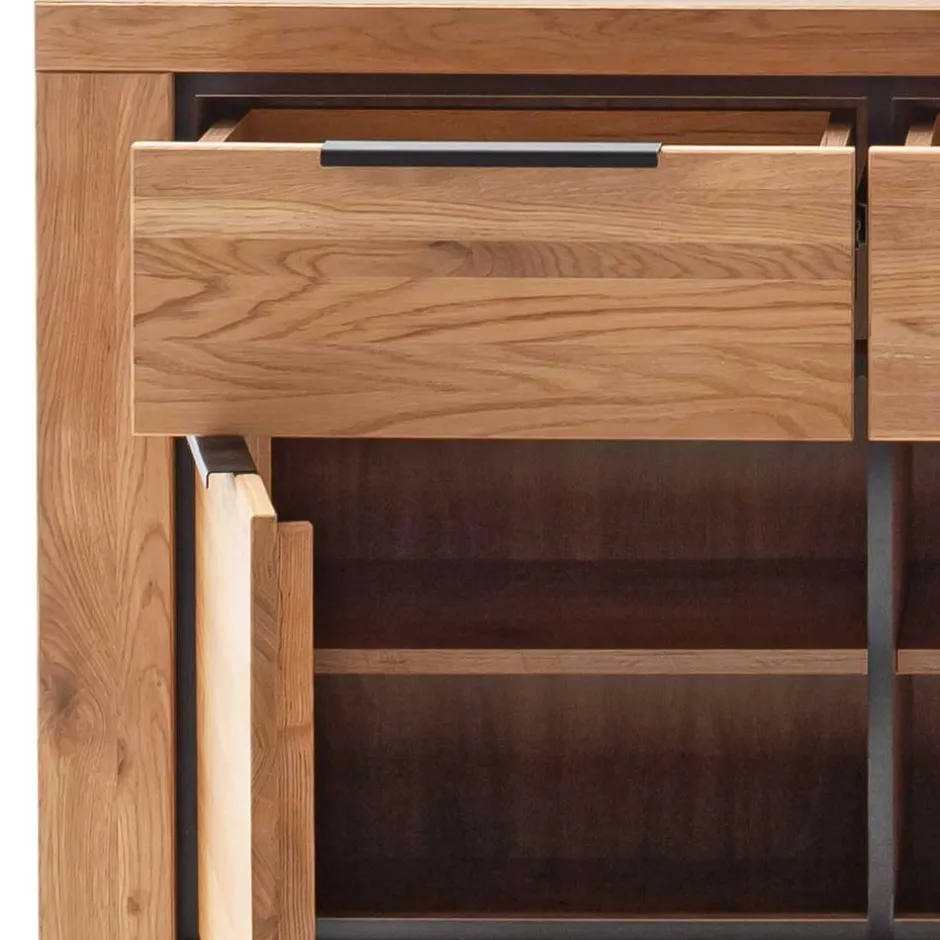 Wohnen Sideboard in Wildeiche mit Schwarz - Vlacoma