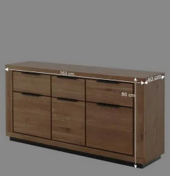 Wohnen Sideboard in Wildeiche mit Schwarz - Vlacoma