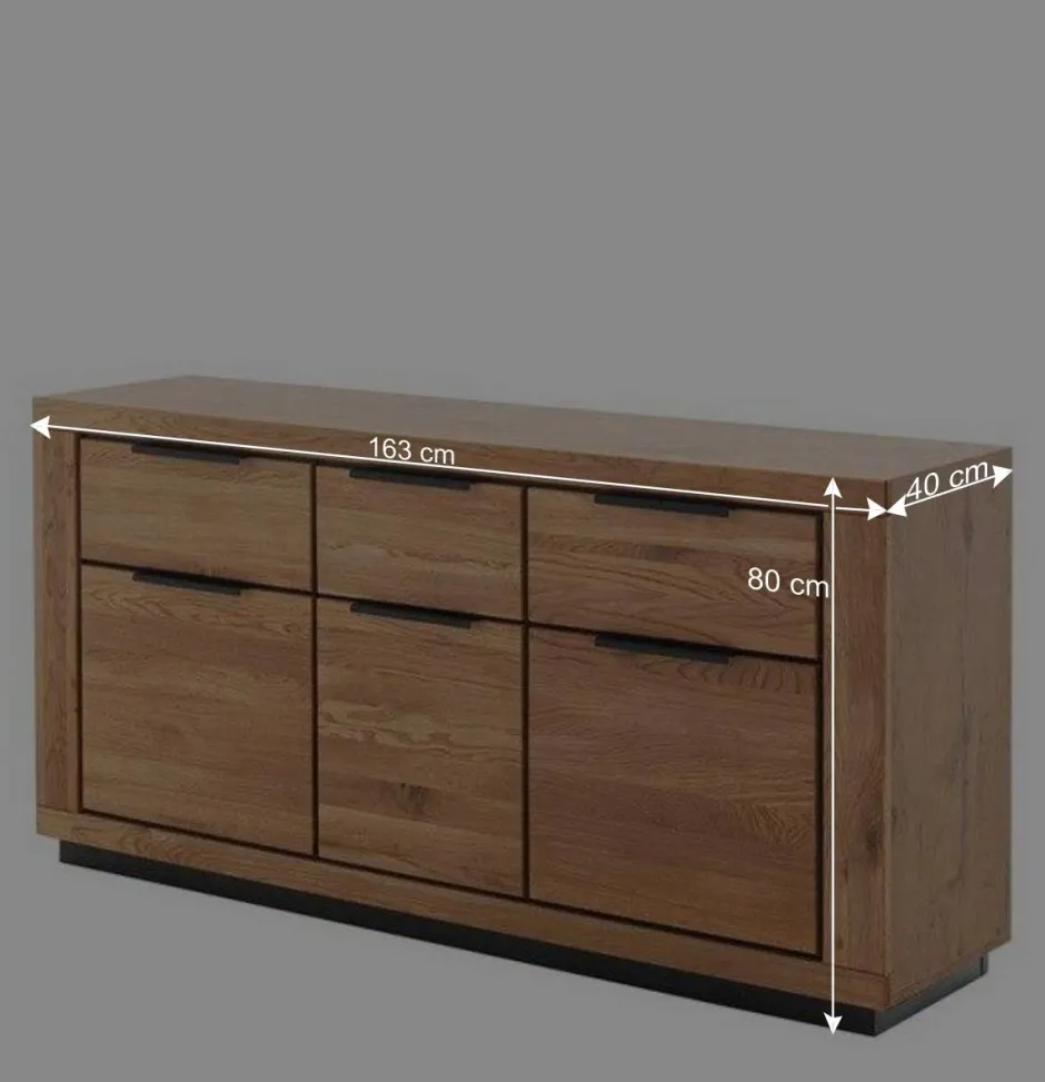Wohnen Sideboard in Wildeiche mit Schwarz - Vlacoma