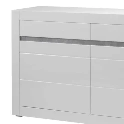 Sideboard mit 3 gedämpften Türen Mextra in Weiß Hochglanz^Wohnen