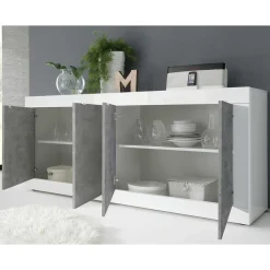 Sideboard mit 4 Türen in Beton Optik - Narandu^Wohnen