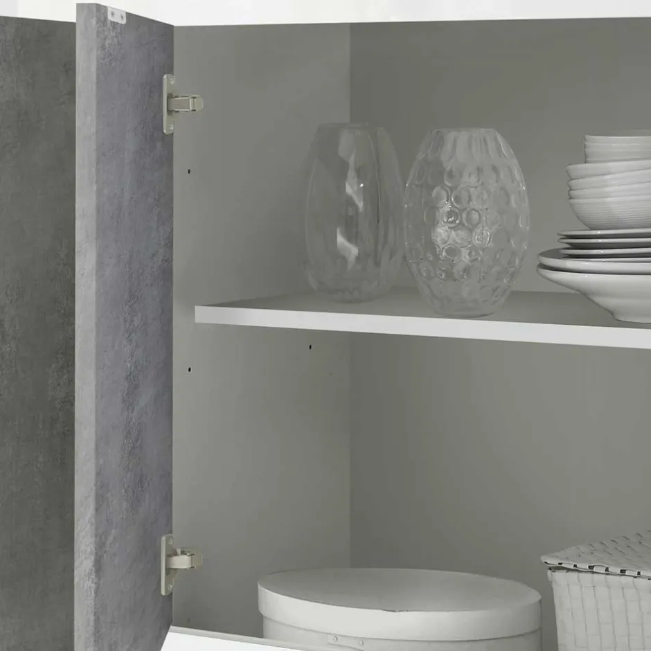 Sideboard mit 4 Türen in Beton Optik - Narandu^Wohnen