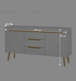 Sideboard mit drei Schubladen und zwei Türen - Ginko^Wohnen Best