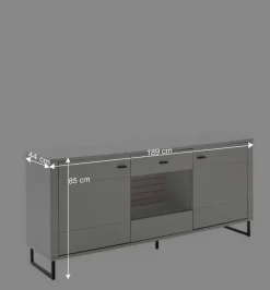 Wohnen Sideboard mit Glaseinsatz modern - Varzino