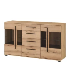 Wohnen Sideboard Vitrine in Eiche Dekor - Brocus