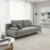Wohnen Silbergraue Klappcouch mit Federkern - Tephania