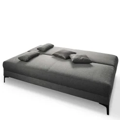 Wohnen Silbergraue Klappcouch mit Federkern - Tephania