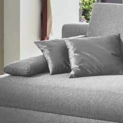 Wohnen Silbergraue Klappcouch mit Federkern - Tephania