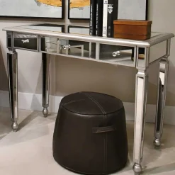 Kinder Wohnen Silberner Schreibtisch mit Verspiegelung - Adda