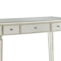 Kinder Wohnen Silberner Schreibtisch mit Verspiegelung - Adda