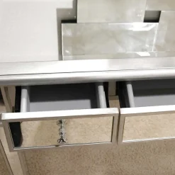 Kinder Wohnen Silberner Schreibtisch mit Verspiegelung - Adda