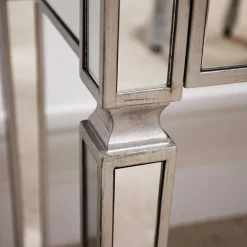 Kinder Wohnen Silberner Schreibtisch mit Verspiegelung - Adda