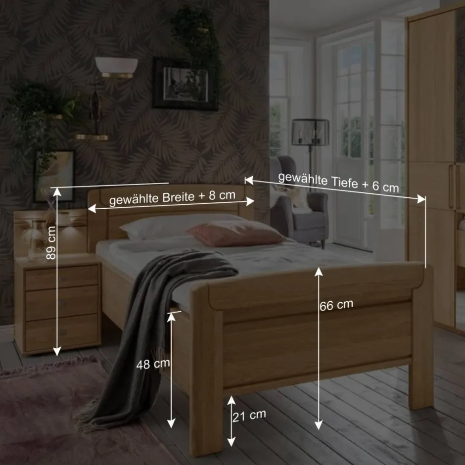 Wohnen Singlebett & Nachtkommode Kombi Set - Emdsiva (zweiteilig)