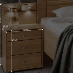 Wohnen Singlebett & Nachtkommode Kombi Set - Emdsiva (zweiteilig)